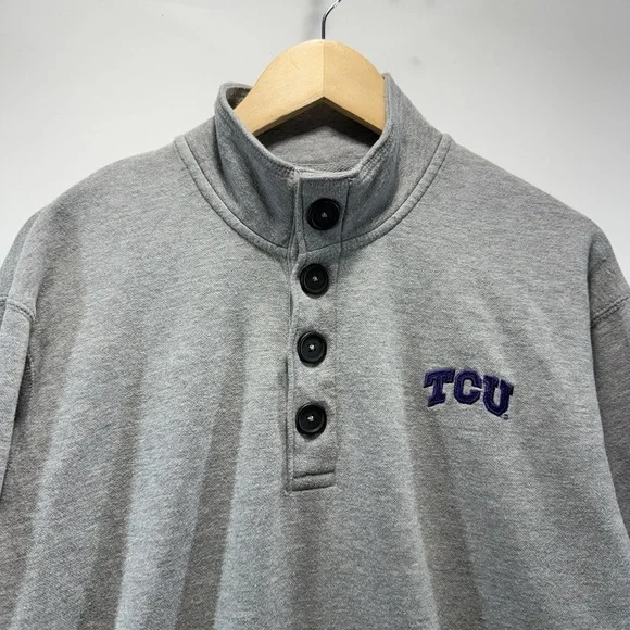 TCU Men's M Gray Pullover Horned Frogs Champion Brand - Picture 2 of 10